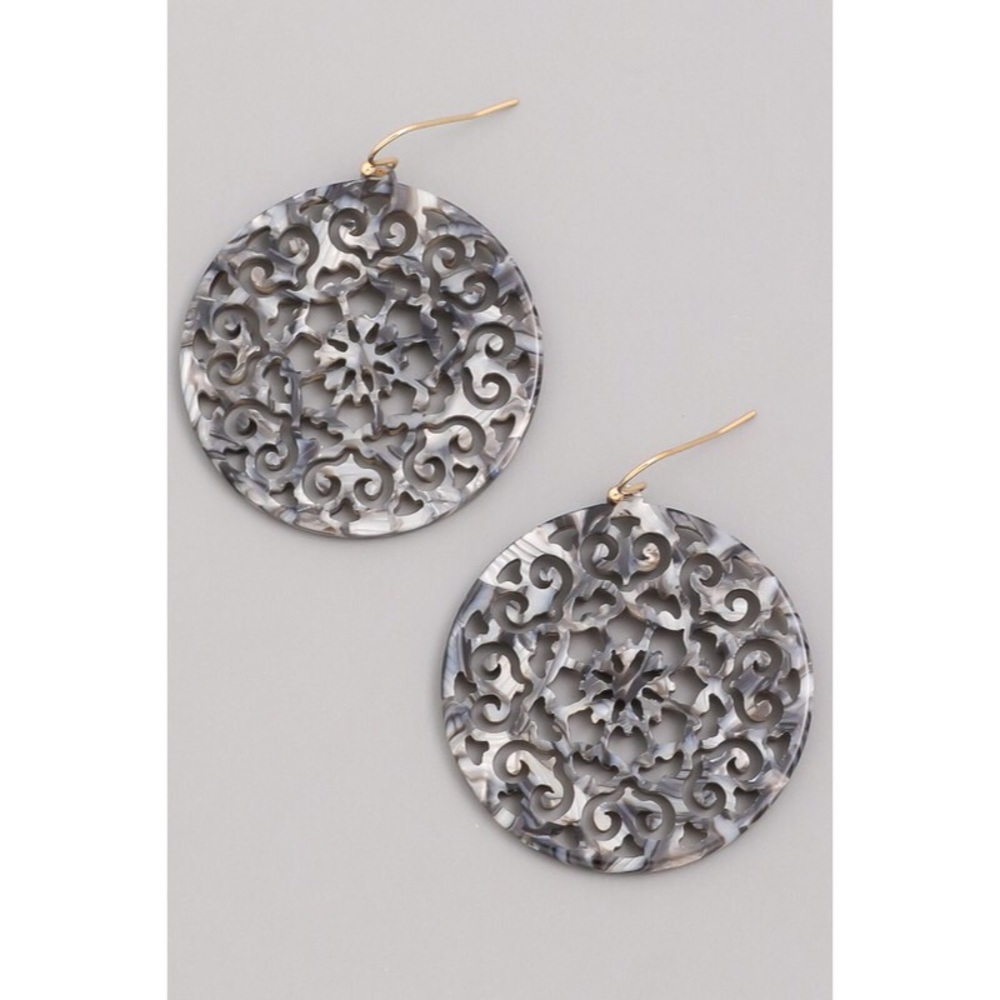 Gray Acrylic Earrings